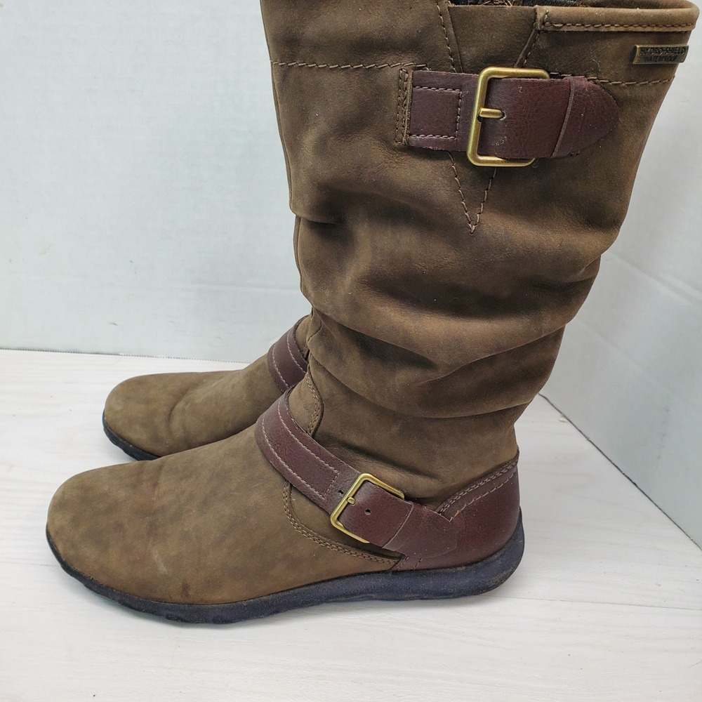 Cobb Hill Rockport Brown Suede Waterproof‎ Mid Calf Boots Womens Size 7